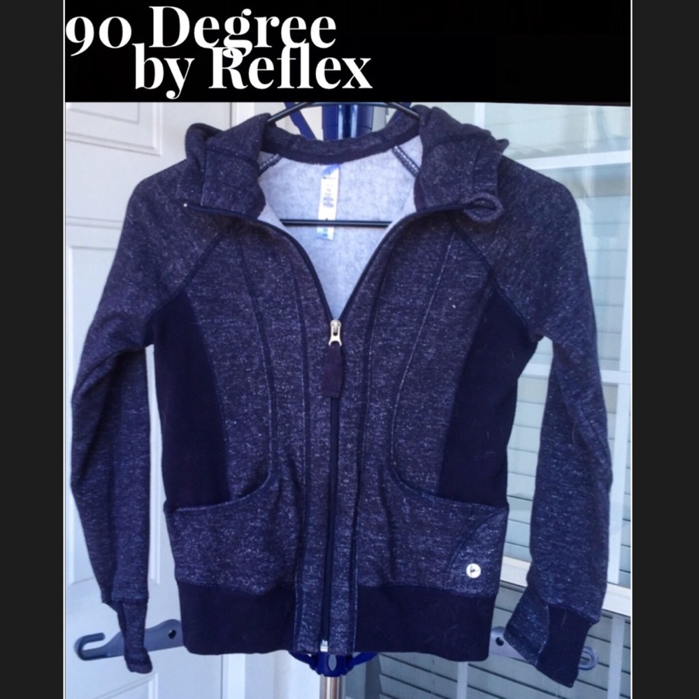 🆕90 Degree HeatherNavy Fitted Jacket w Thumb Hole